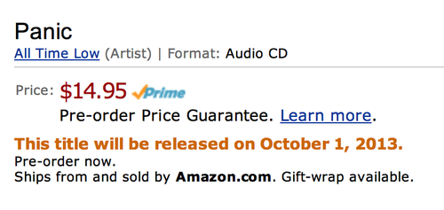 Panic Amazon All Time Low